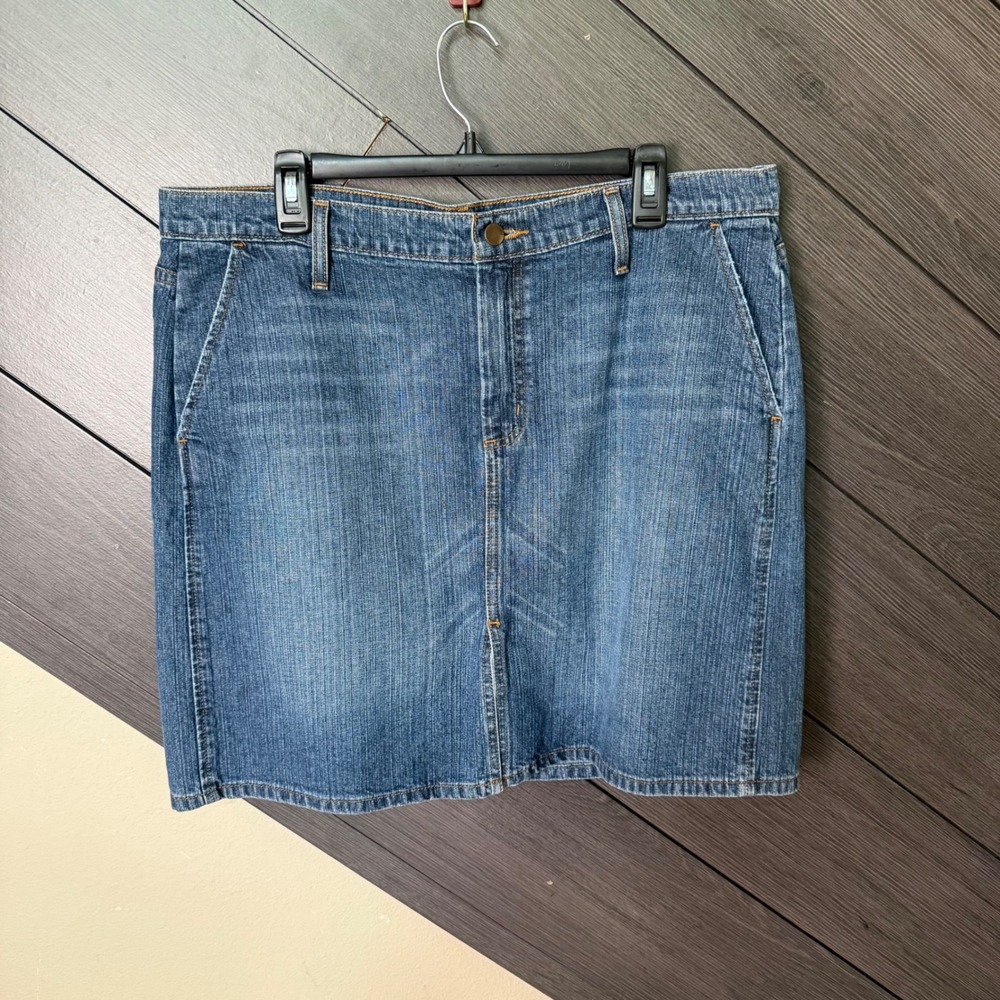Mossimo Women's Denim Mini Skirt Blue Size 16 Y2K Cotton Casual Western